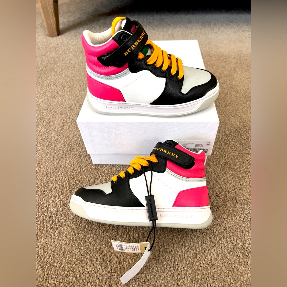 BURBERRY Kids Hightop Sneakers NWT